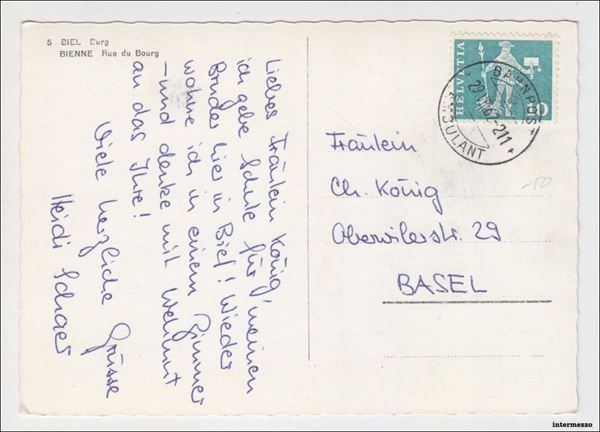 Cartoline postali: Biel Bienne // Rue du Bourg // Markt – Antico da Basel venduto da intermezzo12 1