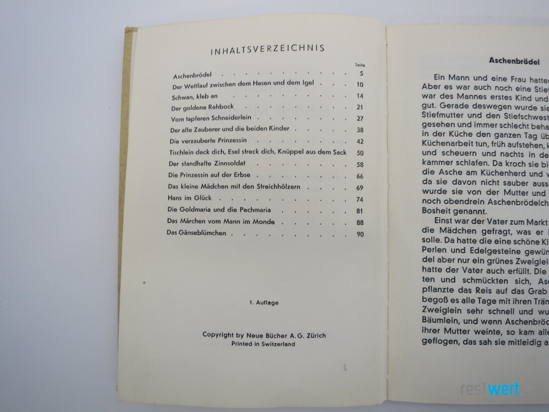Libri: L.BECHSTEIN u. ANDERSEN Fünfzehn schöne Märchen – Usato da Winterthur venduto da Restwert_Winterthur 3