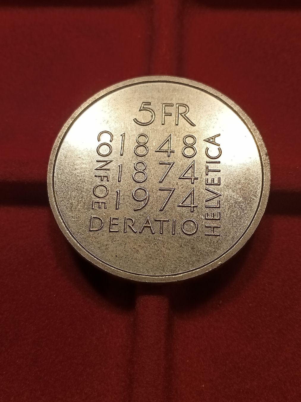Tutti le monete: 5 Fr 1974 Gedenkmünze – Usato da Alpnach Dorf venduto da ake-7x7v 1