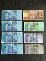 8 marokkanische Banknoten 200/100/50/20