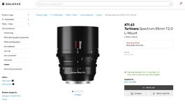 Full Frame Cine Lens 7Artisan 85mm T2.0 L-Mount - Dès 1.-