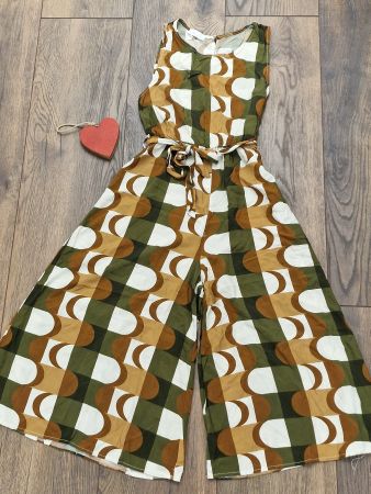 Toller Jumpsuit Sa'Sa gemustert grün braun Gr S wie neu