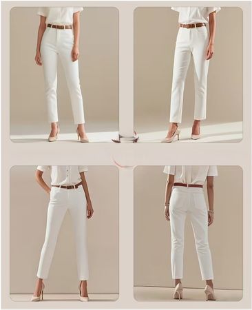NEUE uni weisse Röhrenhose Baumwolle Gr. S - 226366