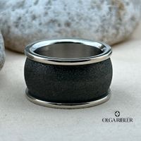 Edelstahl Statement  Ring in schwarz Grösse 60