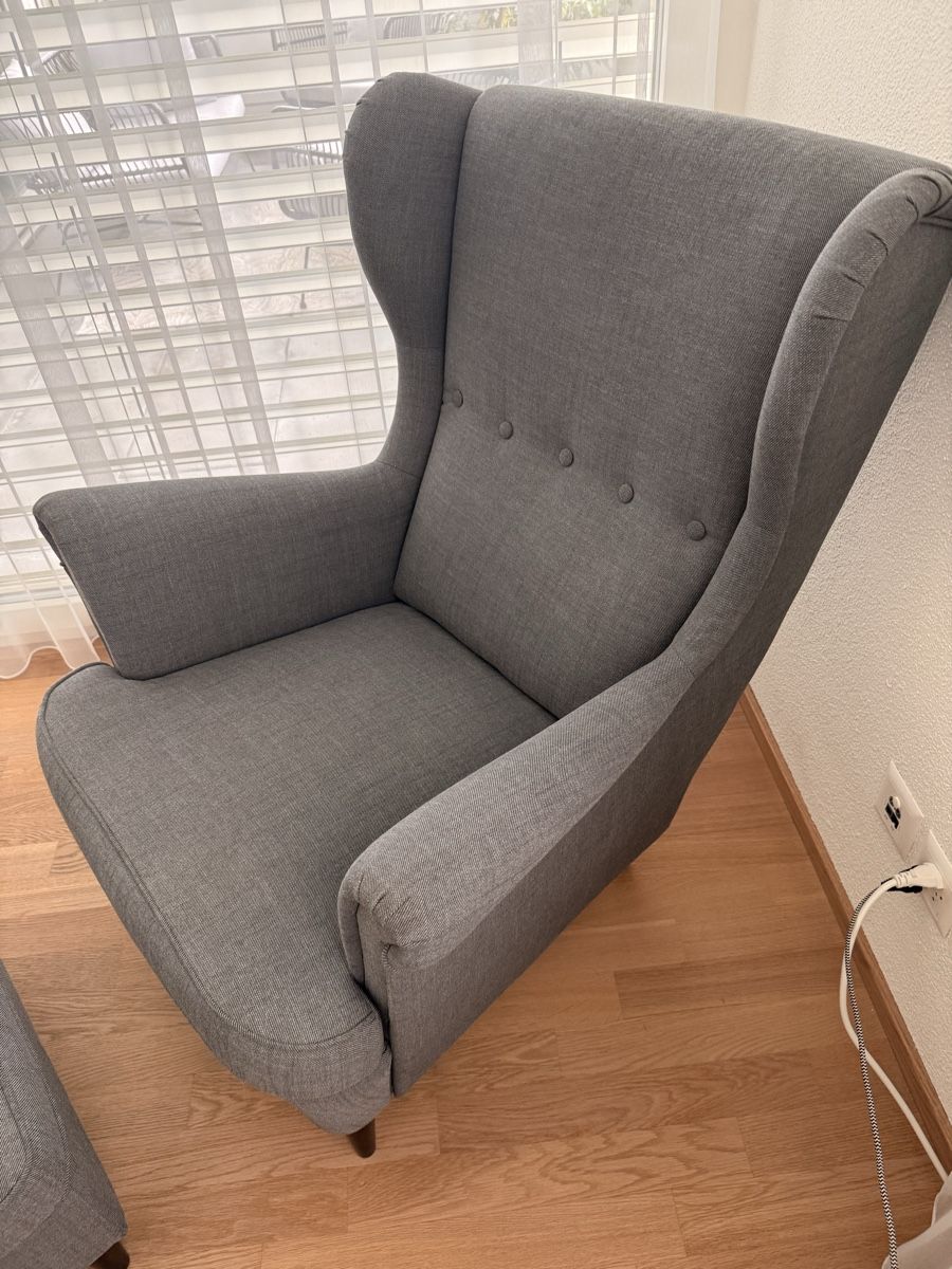 Ikea Fauteuils: Sessel mit Hocker grau IKEA STRANDMON – D'occasion à Adliswil par pat_j9h2 3