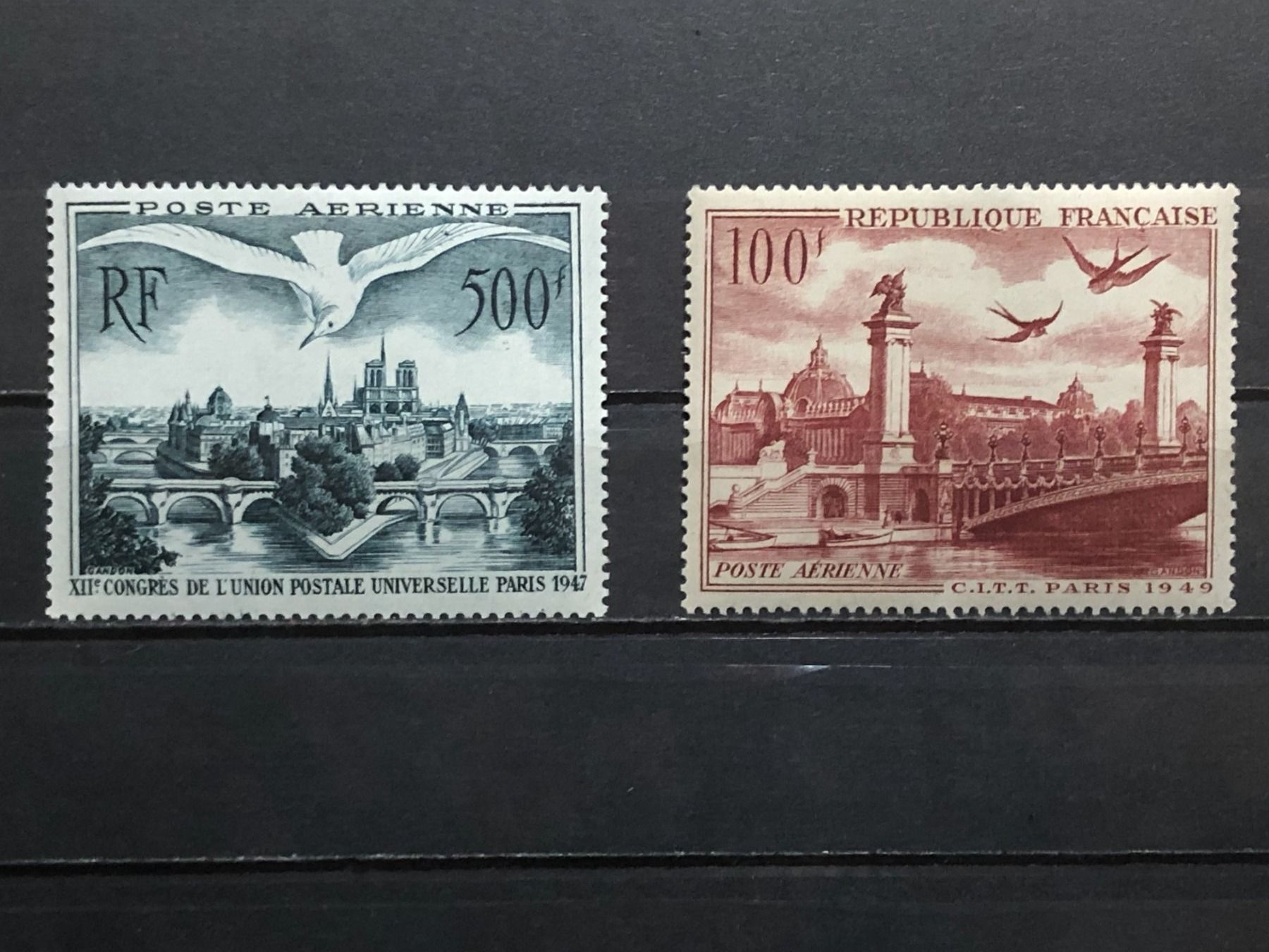 Tutti i francobolli: () Poste Aérienne Neufs * 1947 & 1949 – Nuovo e nell'imballaggio originale da Lausanne venduto da ffhoud