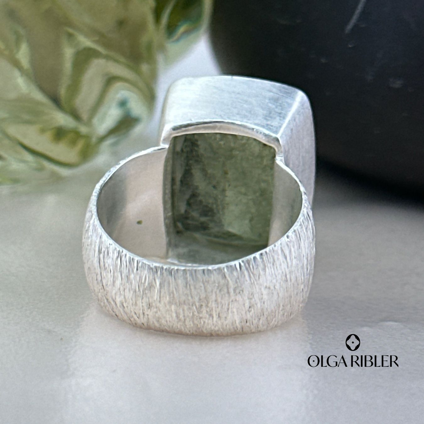 Olga Ribler Bagues: Statement-Ring mit Moos-Aquamarin Ringgrösse 59 – Neuf (Voir description) à Luzern par Schmuckoutlet 6