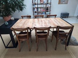 Tisch 180 cm Holz Metall Industriel Style