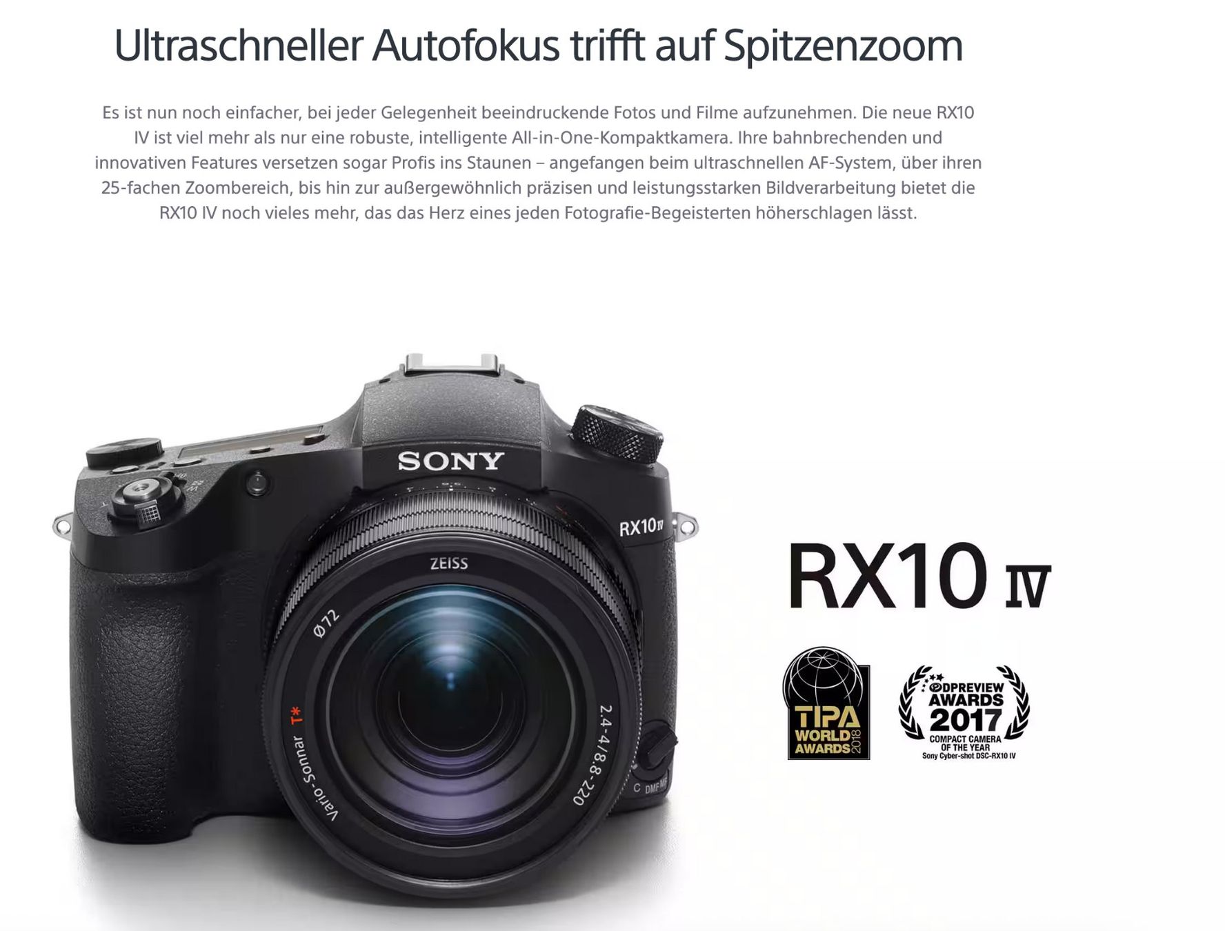 Sony Fotocamera: SONY RX10 MK IV Kamera - RX10 Mark 4 – Usato da Emmen venduto da 010 3