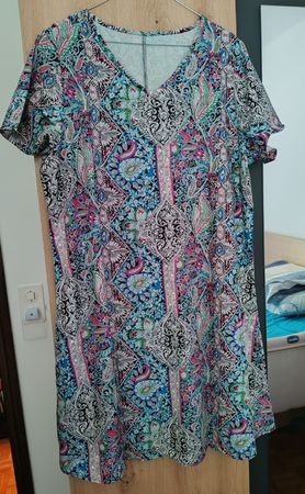 TEMU XXL 46 Sommer Kleid Robe vestito dress multicolor mix