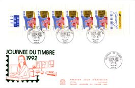 TdB Journée du Timbre 1992 - Heftchenblatt auf FDC
