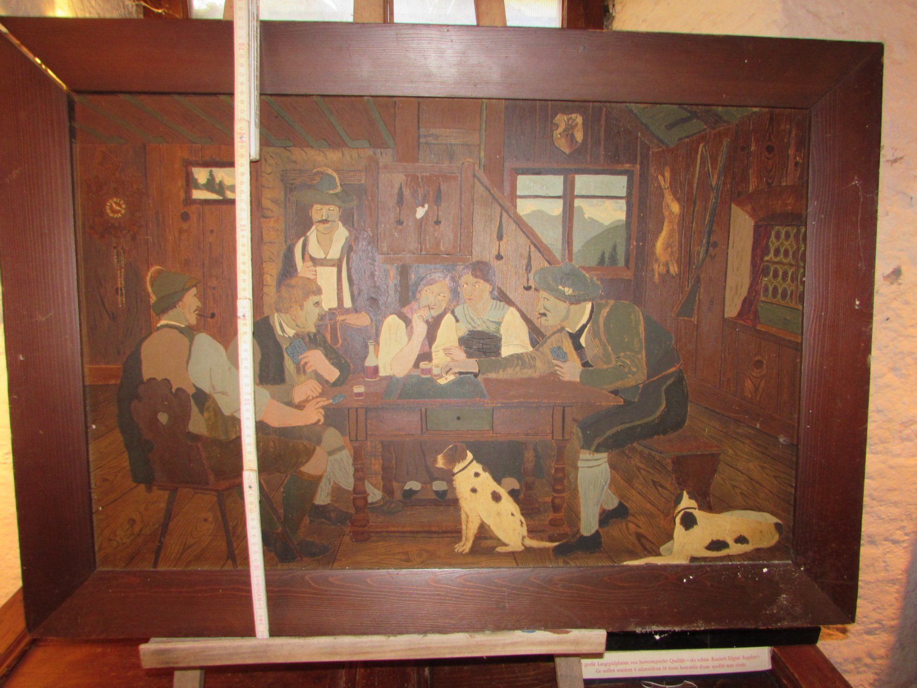 Dipinti: Tableau scène de vie alpine cadre bois – Usato da Onnens VD venduto da didier1956 1