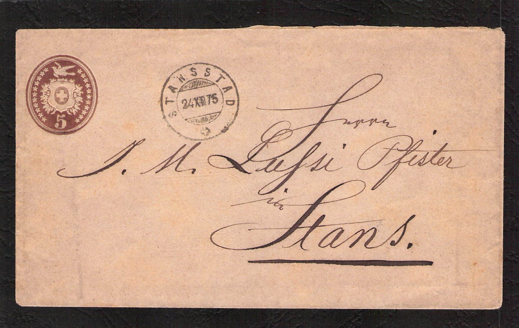 Alle Briefmarken: Tüblibrief , Stansstad NW , 24.Xll.1875 – Gebraucht aus Reichenburg von ibiza18