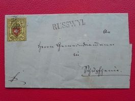 1852: 16II (T.28) mit STAB-Stempel RUSSWYL nach SCHÜPFHEIM