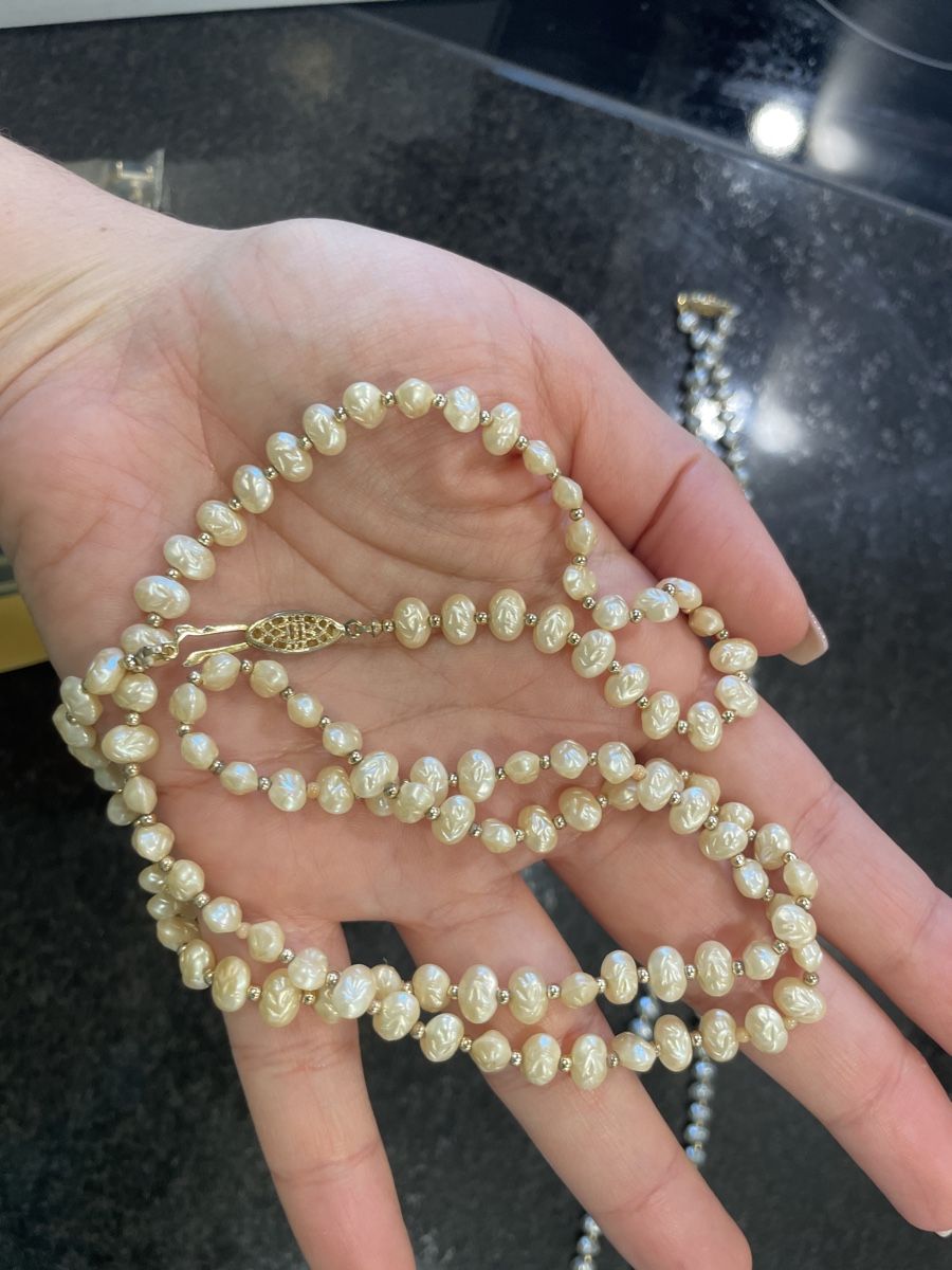 Catenine: Zwei elegante Vintage-Perlenketten mit Silberverschluss – Usato da Reinach BL venduto da pupa.ball 1