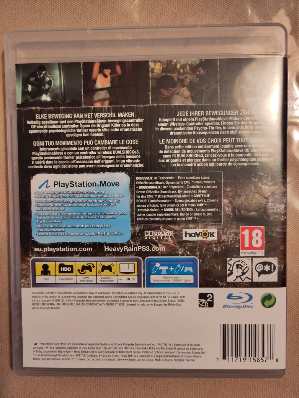 Heavy Rain Move Edition PS3 - Jeu Complet PAL Bon état - Sony PlayStation 3