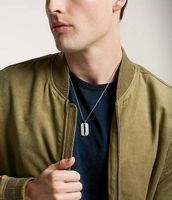 100% NEUF: Collier FOSSIL Machine Knurled acier inoxydable !