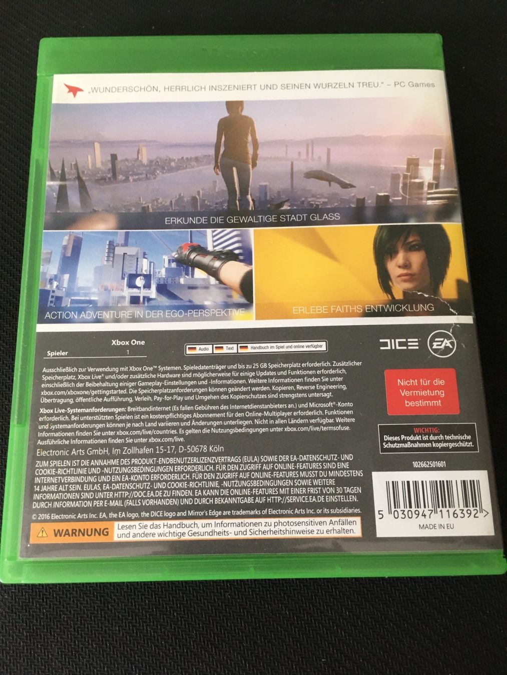 Microsoft Giochi: Mirror's Edge Catalyst für Xbox One – Usato da St.Gallen venduto da sjosjo 1