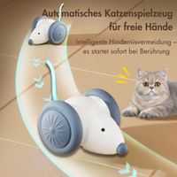 Interaktives Katzenspielzeug, LED-Leuchtmaus, Weiss