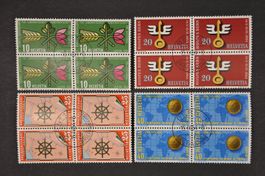 316-331 1954-1957 Viererblock Orts-ET-gestempelt