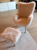 JYSK HVILSTED Sessel mit Hocker  Teddy off-white