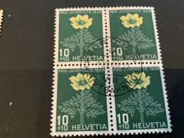1949 PRO JUVENTUTE 4ER BLOCK ET EINWANDFREI 