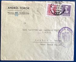 1939 Spanien Militär Zensurbrief Barcelona - Berlin