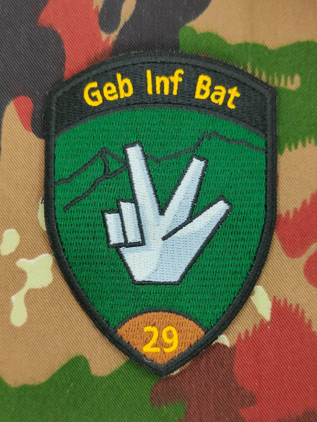 Schweizer Armee Placchette & Badge: Verbandsabzeichen Geb Inf Bat 29 Kp 2 – Usato da Bauma venduto da SwissMilitaria