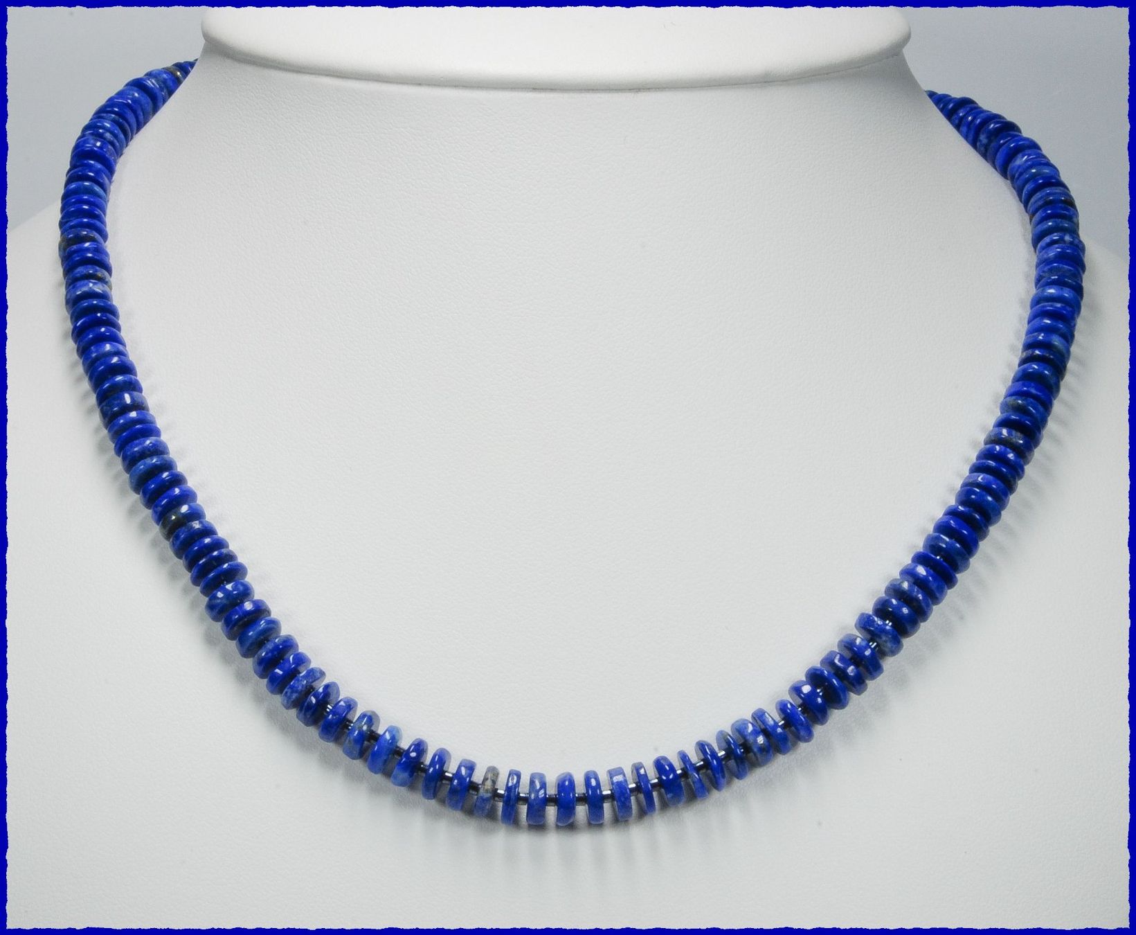 Catenine: ♛ Lapislazuli Scheiben Kette, ca. 48cm 925 Silber – Nuovo e nell'imballaggio originale da Oberglatt ZH venduto da Hot-Spot 1