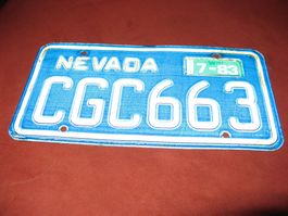 Autonummer Nummernschild Nevada