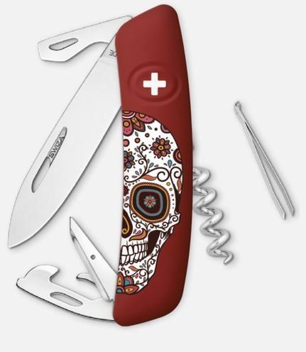Swiza Coltelli tascabile: Taschenmesser Mexican Skull – Nuovo e nell'imballaggio originale da Menziken venduto da mrpaedu