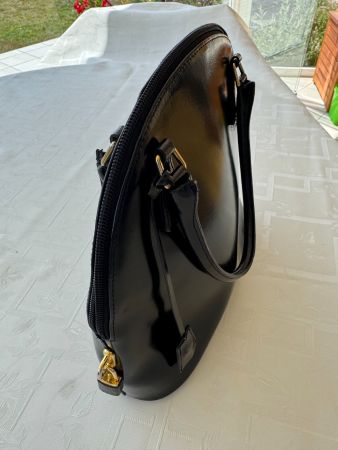 Handtasche Grimani, Real Leather, Made in Italy, schwarz
