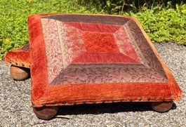 2er Set indischer Fussstühle / Hocker Patchwork-Design