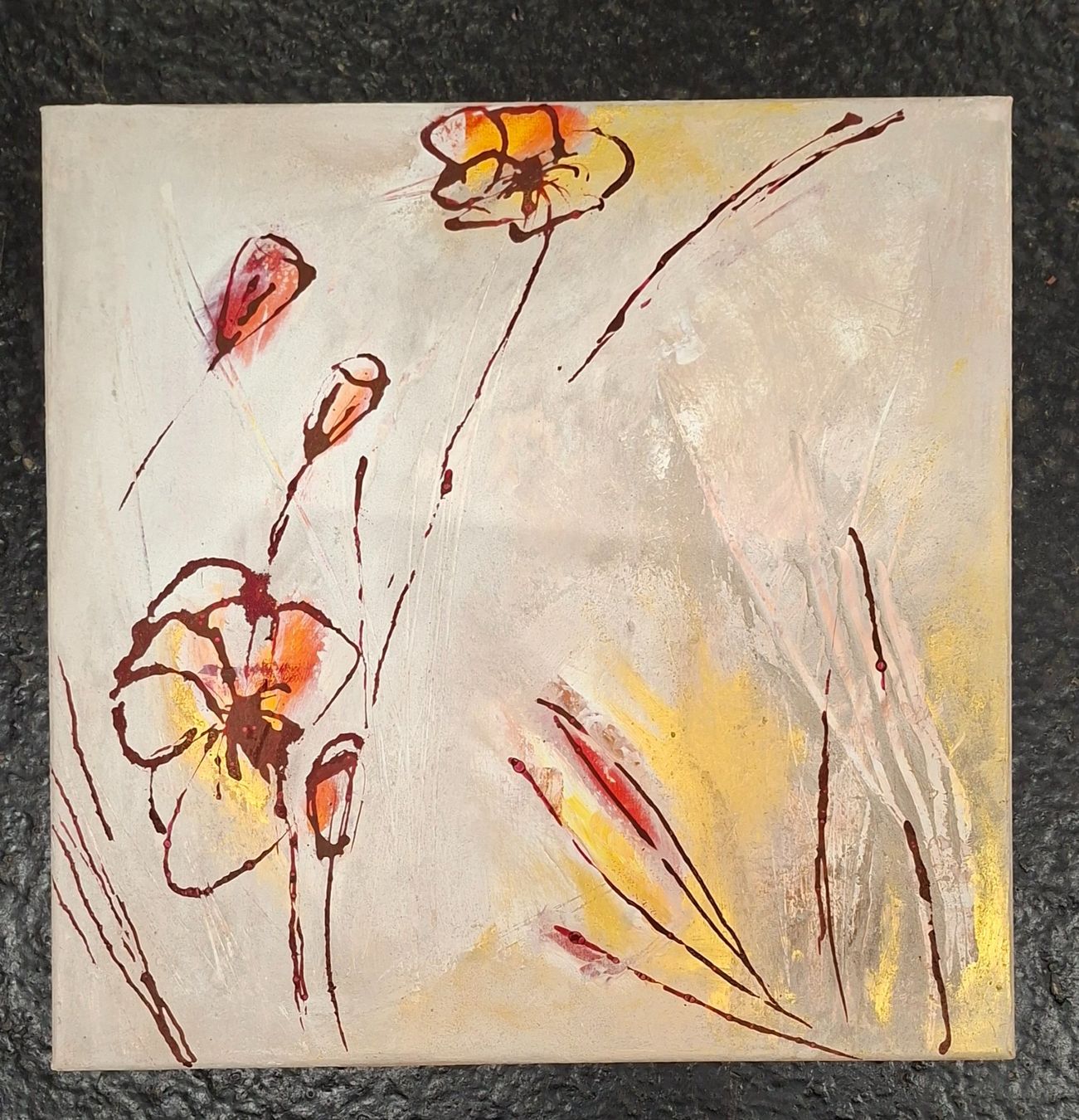 Dipinti: Schäffeler Chris, Eichberg, 2 x abstrakte Blumen, 2014, Dek – Usato da St. Gallen venduto da BlauesKreuzSG-App 2