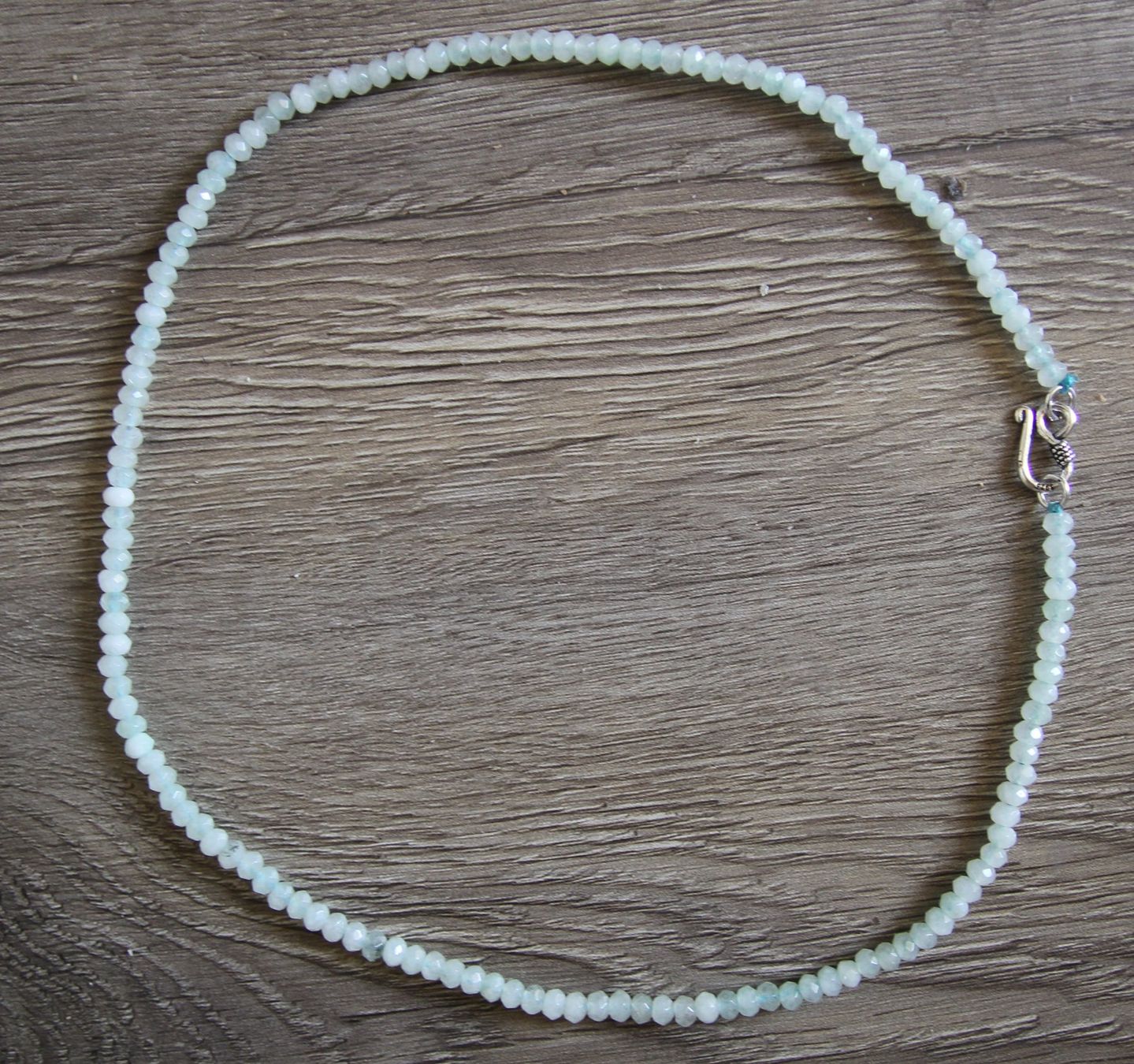 Catenine: NEU: Aquamarin facettiert Kette Collier Edelsteinkette – Nuovo (secondo la descrizione) da Matten b. Interl venduto da EdelsteineInterlaken 1