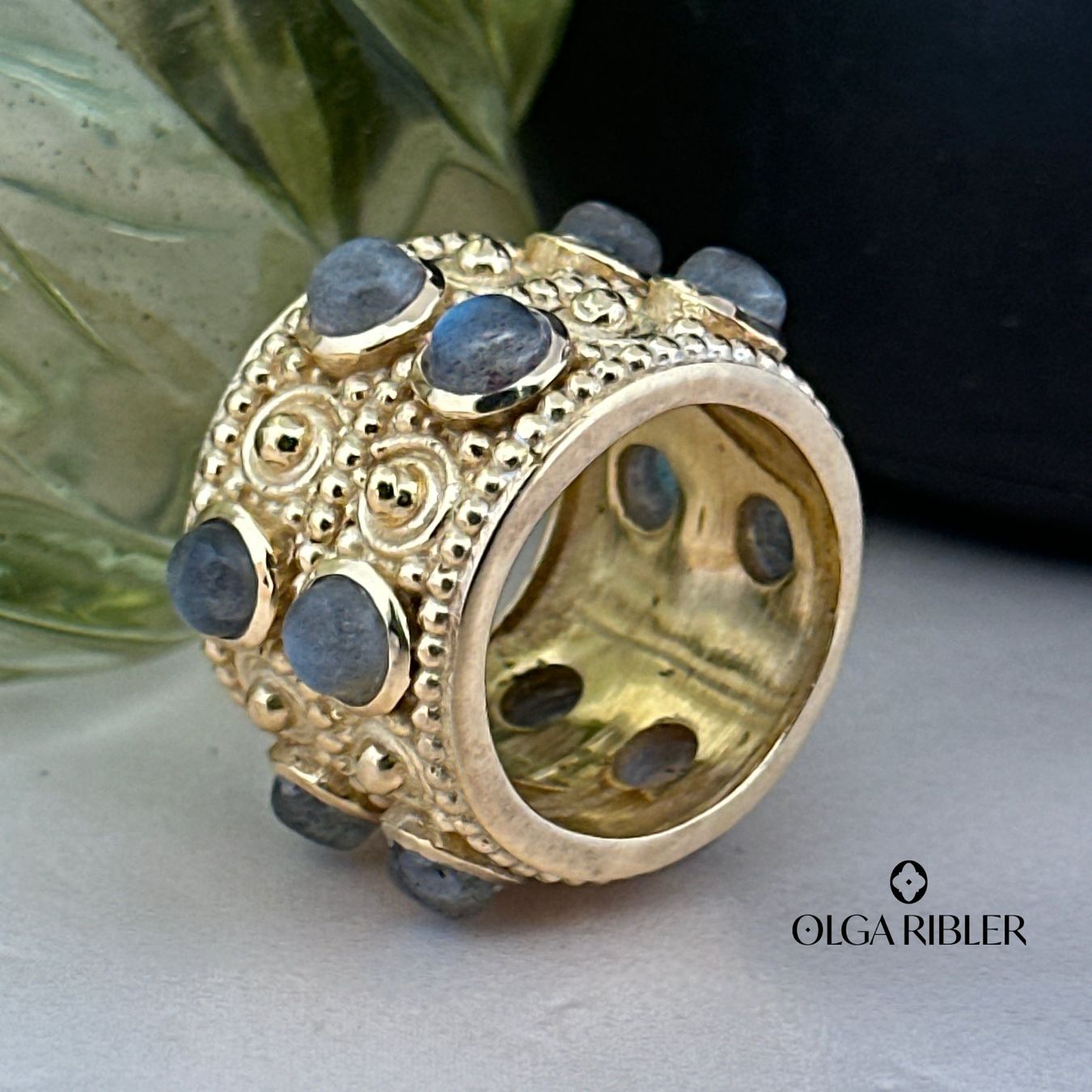 Olga Ribler Bagues: Statement Silber Ring 925 Labradorite Grösse 60 – Neuf (Voir description) à Luzern par byolgaribleroutlet 2