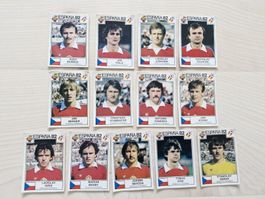Fussball Stickers Panini Espana 82 CSFR Sammlung 13 Stk.