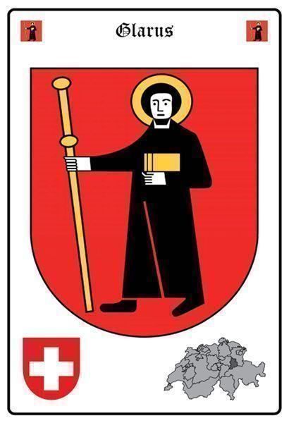 Schilder: Blechschild-WAPPEN GLARUS – Neu und originalverpackt aus Rupperswil von big-one-sale