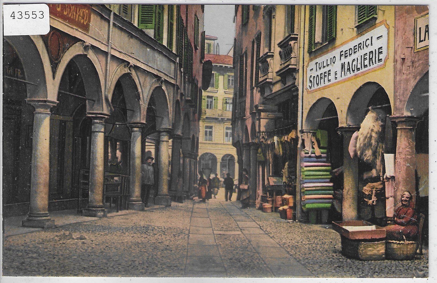 Cartoline postali: Lugano - Via Pessina - Litho – Usato da Ettingen venduto da Kartenplanet