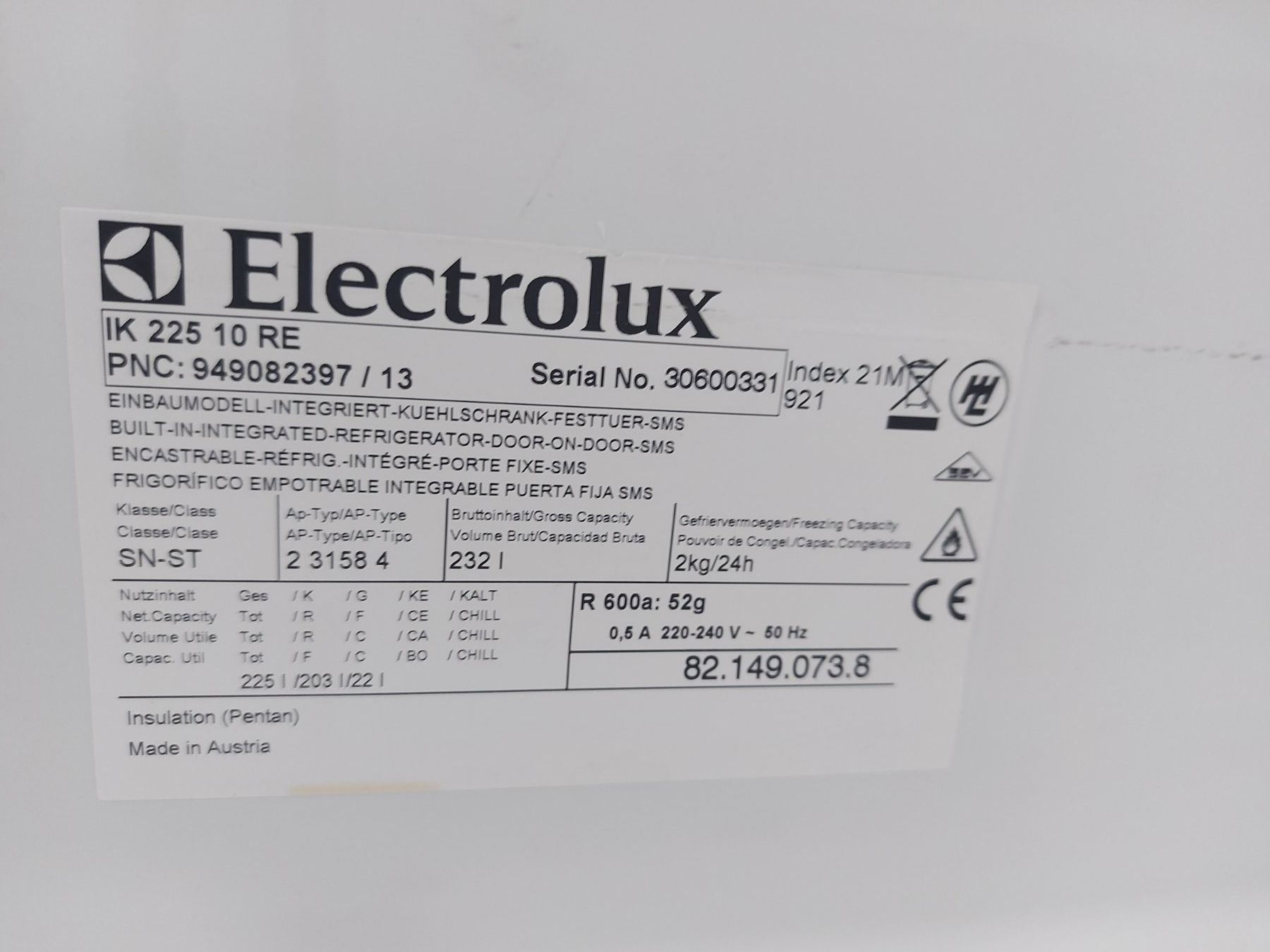 Electrolux Frigoriferi: Electrolux Einbau  Kühlschrank 55x57xH126cm – Usato da Rheinau venduto da profitronic.shop 5