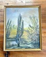 Antikes Gemälde / Bild mit Holzrahmen ( 48 x 40 ) cm