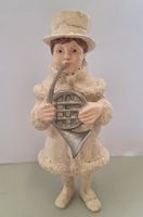 Dekofigur Junge mit Horn Vintage-Look Anhänger Weihnachten
