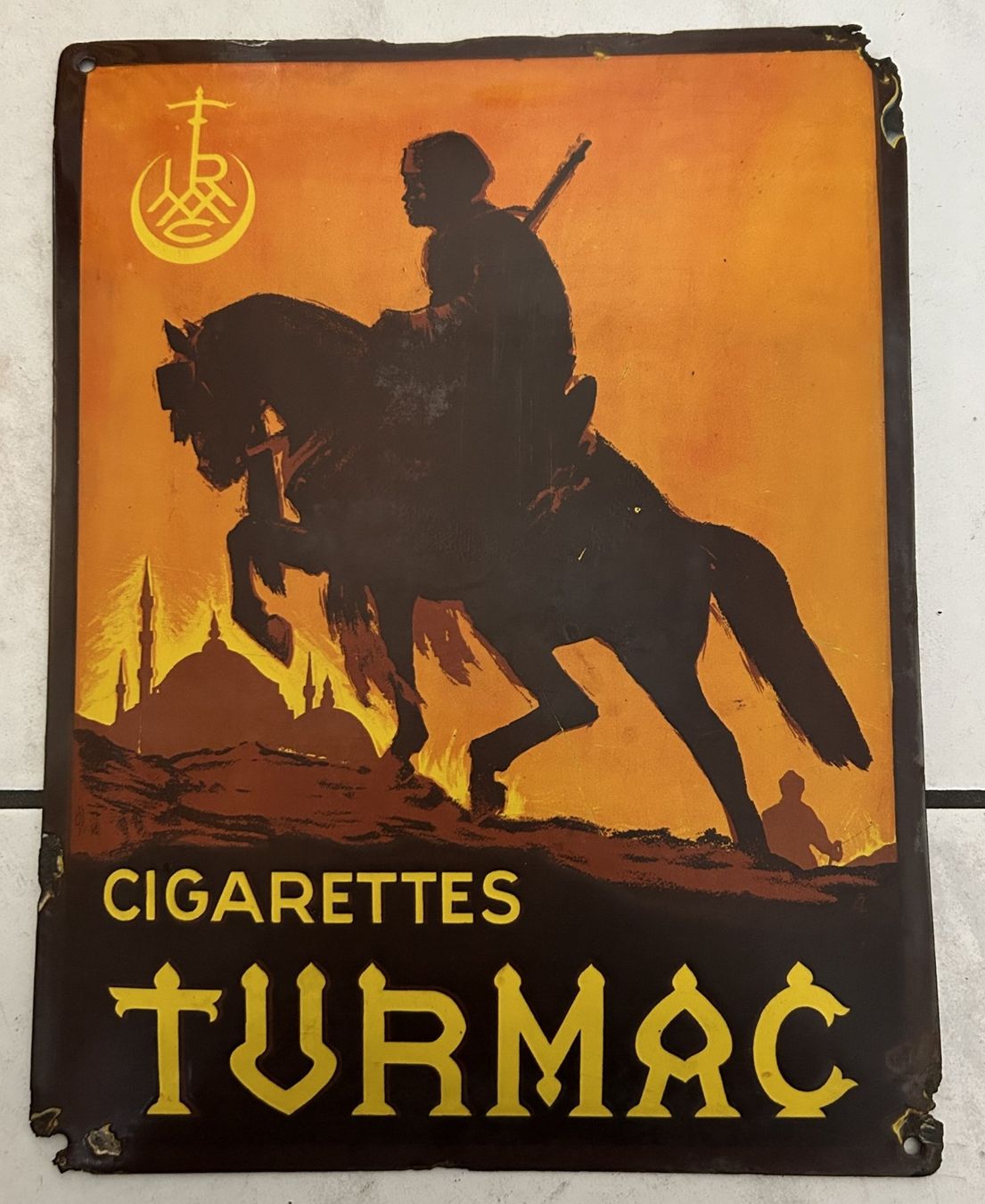 Schilder: Turmac Cigarettes Emailschild Schweiz – Gebraucht aus Lüchingen von Aw67
