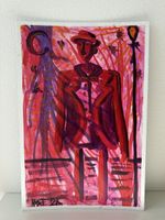 Gemälde Acryl auf Malkarton 40x60cm abstrakte Figur 
