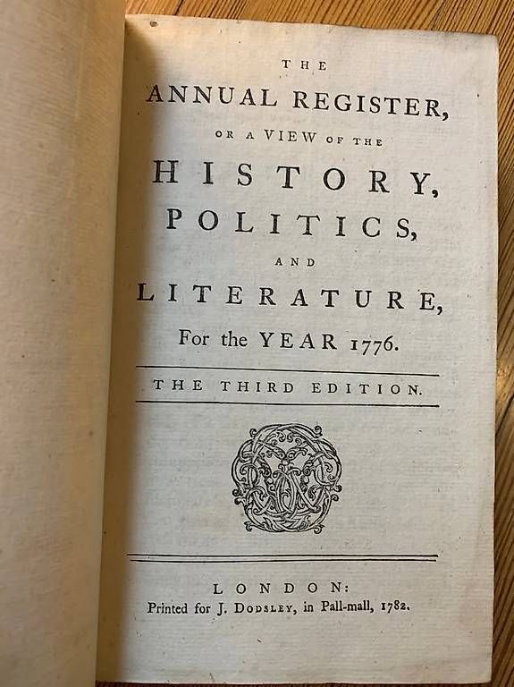 Bücher: The Annual Register 1776 – Gebraucht aus Zürich von Snohpla 2