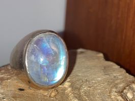 Vintage Ring 925 Regenbogen Labradorit Madagaskar