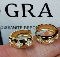 Boucles d'oreille argent diamants de moissanite 0,216 ct GRA