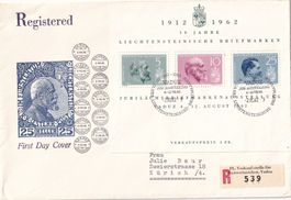 FDC Sonderblock 50 Jahre FL-Briefmarken 1912 - 1962