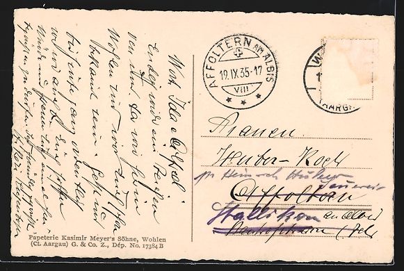 Cartoline postali: AK Wohlen /AG, Bahnhof mit Quartier – Usato da Berlin venduto da bartko-reher 1