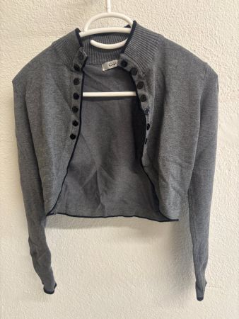 Grau Strickjacke, Bolero  , Gr. XS/36